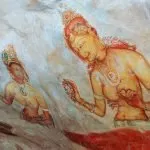 półnagie kobiety na starożytnych freskach w sigirya, na Sri Lance